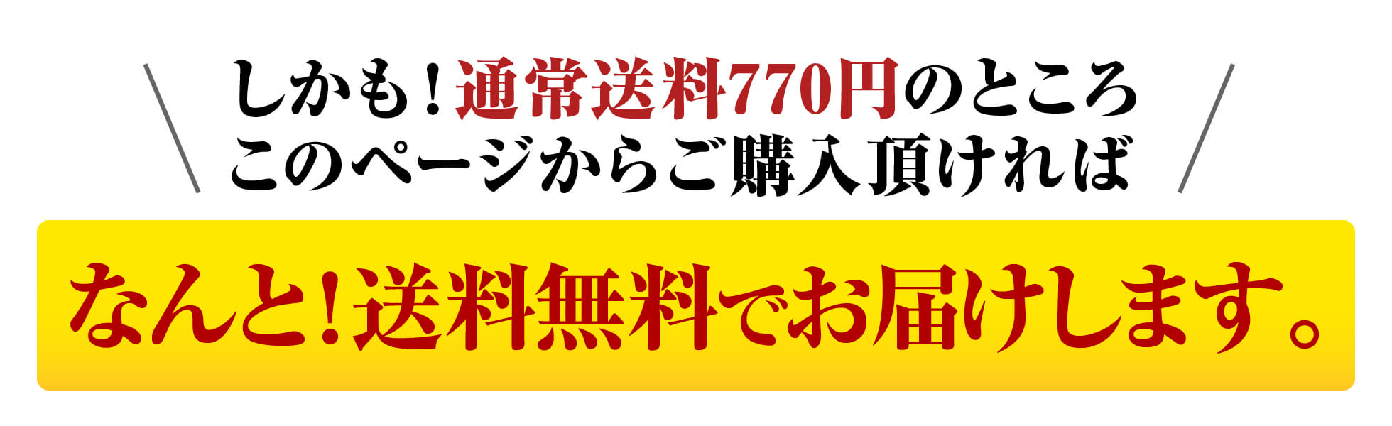 通常送料770円のところ、このページからご購入頂ければ送料無料でお届けします。
