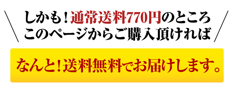 通常送料770円のところ、このページからご購入頂ければ送料無料でお届けします。